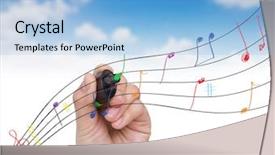  Presentation with note - Presentation having hand write colorful note inthe background and a light blue colored foreground