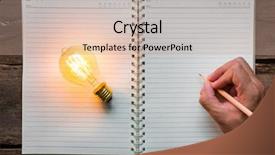  Presentation with note book - Slide set consisting of hand write over note book background and a coral colored foreground