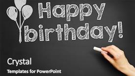  Presentation with happy birthday - Presentation design featuring hand writes happy birthday background and a dark gray colored foreground