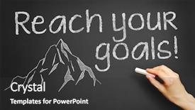  Presentation with goals - PPT theme enhanced with hand writes reach your goals background and a dark gray colored foreground