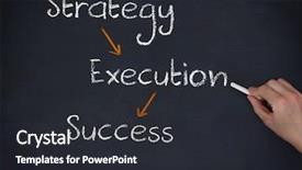  Presentation with chalk - Colorful PPT theme enhanced with hand-writing-business-terms backdrop and a dark gray colored foreground