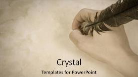  Presentation with feather pen ink - Audience pleasing theme consisting of hand writing by the feather backdrop and a lemonade colored foreground