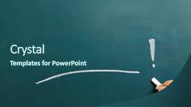  Presentation with green chalkboard - Beautiful presentation theme featuring exclamation mark on a green backdrop and a ocean colored foreground
