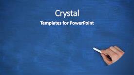 Presentation with chalk board - Audience pleasing PPT theme consisting of hand writing on blue board backdrop and a ocean colored foreground