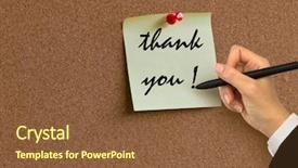  Presentation with cork - Slides consisting of hand writing thank you background and a tawny brown colored foreground