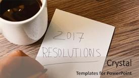  Presentation with resolutions - PPT layouts with hand writing the text 2017 background and a coral colored foreground