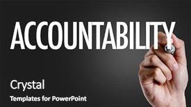  Presentation with writing - Audience pleasing PPT theme consisting of hand writing the text accountability backdrop and a dark gray colored foreground