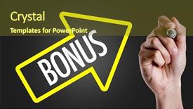  Presentation with bonus - Slides consisting of hand writing the text bonus background and a tawny brown colored foreground