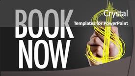  Presentation with now - Beautiful PPT theme featuring hand writing the text book now backdrop and a dark gray colored foreground