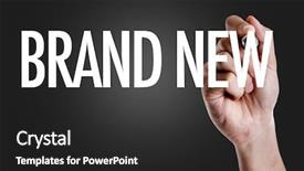  Presentation with brand - Audience pleasing theme consisting of hand writing the text brand backdrop and a dark gray colored foreground