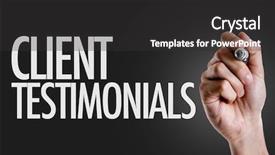  Presentation with appreciation client - Slides featuring hand writing the text client background and a dark gray colored foreground