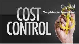  Presentation with cost - Colorful PPT theme enhanced with hand writing the text cost backdrop and a dark gray colored foreground