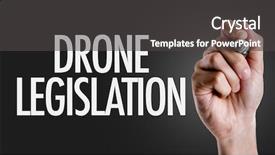  Presentation with drone - Cool new slides with hand writing the text drone backdrop and a dark gray colored foreground