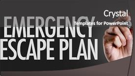  Presentation with emergency management plan - Amazing PPT theme having hand writing the text emergency backdrop and a dark gray colored foreground