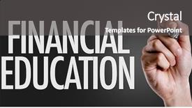  Presentation with education and finance - PPT layouts with hand writing the text financial background and a dark gray colored foreground