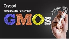  Presentation with free - PPT theme with hand writing the text gmos background and a dark gray colored foreground