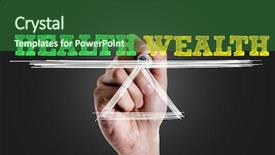  Presentation with health wealth - Presentation theme enhanced with hand writing the text health background and a forest green colored foreground