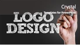  Presentation with design - Slide deck with hand writing the text logo background and a dark gray colored foreground