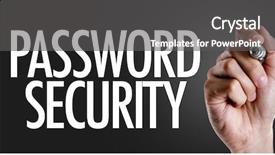  Presentation with password crack - Audience pleasing PPT theme consisting of hand writing the text password backdrop and a dark gray colored foreground