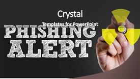  Presentation with alert - PPT layouts enhanced with hand writing the text phishing background and a dark gray colored foreground
