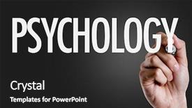  Presentation with research writing - Theme enhanced with hand writing the text psychology background and a dark gray colored foreground