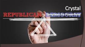  Presentation with republican - Audience pleasing PPT theme consisting of hand writing the text republican backdrop and a dark gray colored foreground