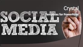  Presentation with social media platforms - Slides having hand writing the text social background and a dark gray colored foreground