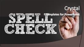  Presentation with writing - Colorful presentation design enhanced with hand writing the text spell backdrop and a dark gray colored foreground
