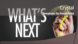  Presentation with next - Presentation theme having hand writing the text whats background and a dark gray colored foreground