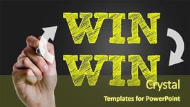  Presentation with win win - Audience pleasing presentation theme consisting of hand writing the text win backdrop and a tawny brown colored foreground