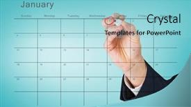  Presentation with january - PPT layouts with hand writing with a marker against january calendar background and a light blue colored foreground