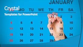  Presentation with marker - Cool new presentation theme with hand writing with a marker against blue background with vignette backdrop and a teal colored foreground