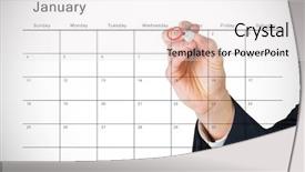  Presentation with january - Amazing theme having marker against january calendar backdrop and a white colored foreground