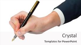  Presentation with fountain pen - Presentation featuring hand writing with fountain pen background and a white colored foreground