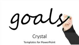  Presentation with goals - Slides having hand writing word goals background and a white colored foreground