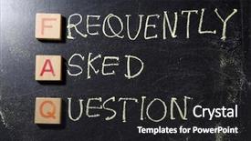  Presentation with acronym - Cool new PPT theme with hand writting frequently asked questions backdrop and a dark gray colored foreground