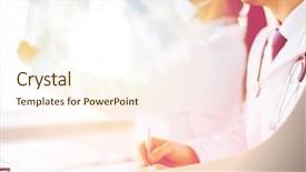  Presentation with teamwork nurse doctor - Theme enhanced with hand xray - picture of doctor and nurse background and a cream colored foreground