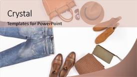  Presentation with accessories - Cool new theme with designer handbag - fashionable concept set of men's backdrop and a lemonade colored foreground