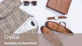  Presentation with accessories - Slide set featuring designer handbag - fashionable concept set of men's background and a gray colored foreground