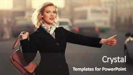  Presentation with fashion handbag - Presentation design consisting of handbag hailing a taxi cab background and a dark gray colored foreground