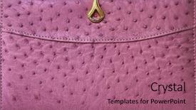 Presentation with leather - Presentation design with handbag made out of ostrich background and a coral colored foreground