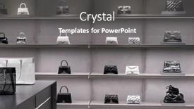  Presentation with fashion handbag - PPT theme having handbag-purse-on-fashion-retail background and a gray colored foreground