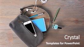  Presentation with gray - Slide deck featuring handbags - ladies handbag on gray background background and a gray colored foreground