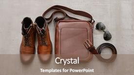  Presentation with sunglass - Presentation design enhanced with handbags - men's leather handbag belt sunglass background and a violet colored foreground