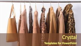  Presentation with animal print - PPT theme consisting of handbags - women's blouses with classic animal background and a tawny brown colored foreground