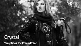  Presentation with fashion handbag - Presentation theme consisting of handbags - young fashion blonde woman background and a black colored foreground