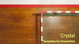  Presentation with old style - Theme consisting of handball - vintage style goalpost in old background and a tawny brown colored foreground