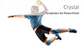  Presentation with handball - PPT theme featuring handball-player-players-in-action background and a white colored foreground
