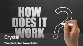  Presentation with communication at work - Slides having handbook - how does it work background and a dark gray colored foreground