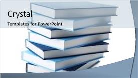  Presentation with books - Slide deck with handbook - new books on white background background and a light blue colored foreground